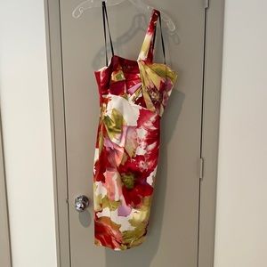 David Meister One Shoulder Dress